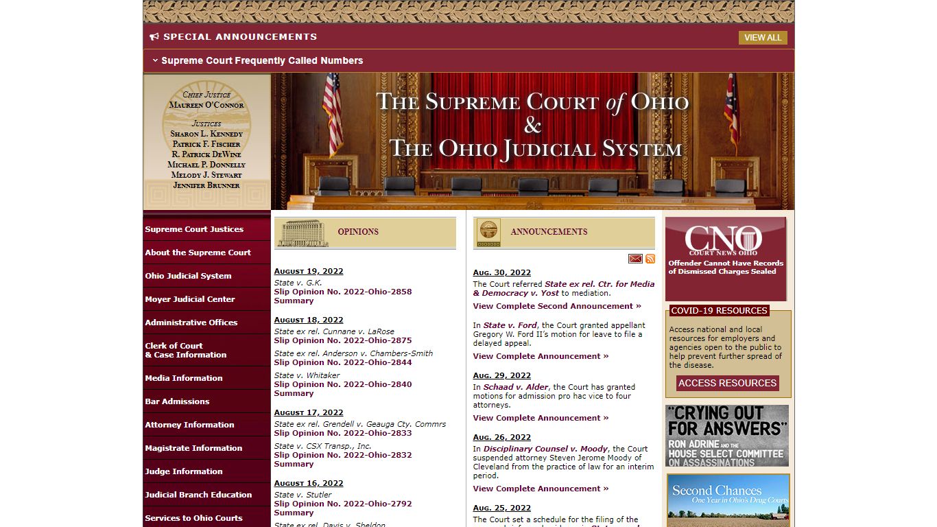 Supreme Court of Ohio and the Ohio Judicial System