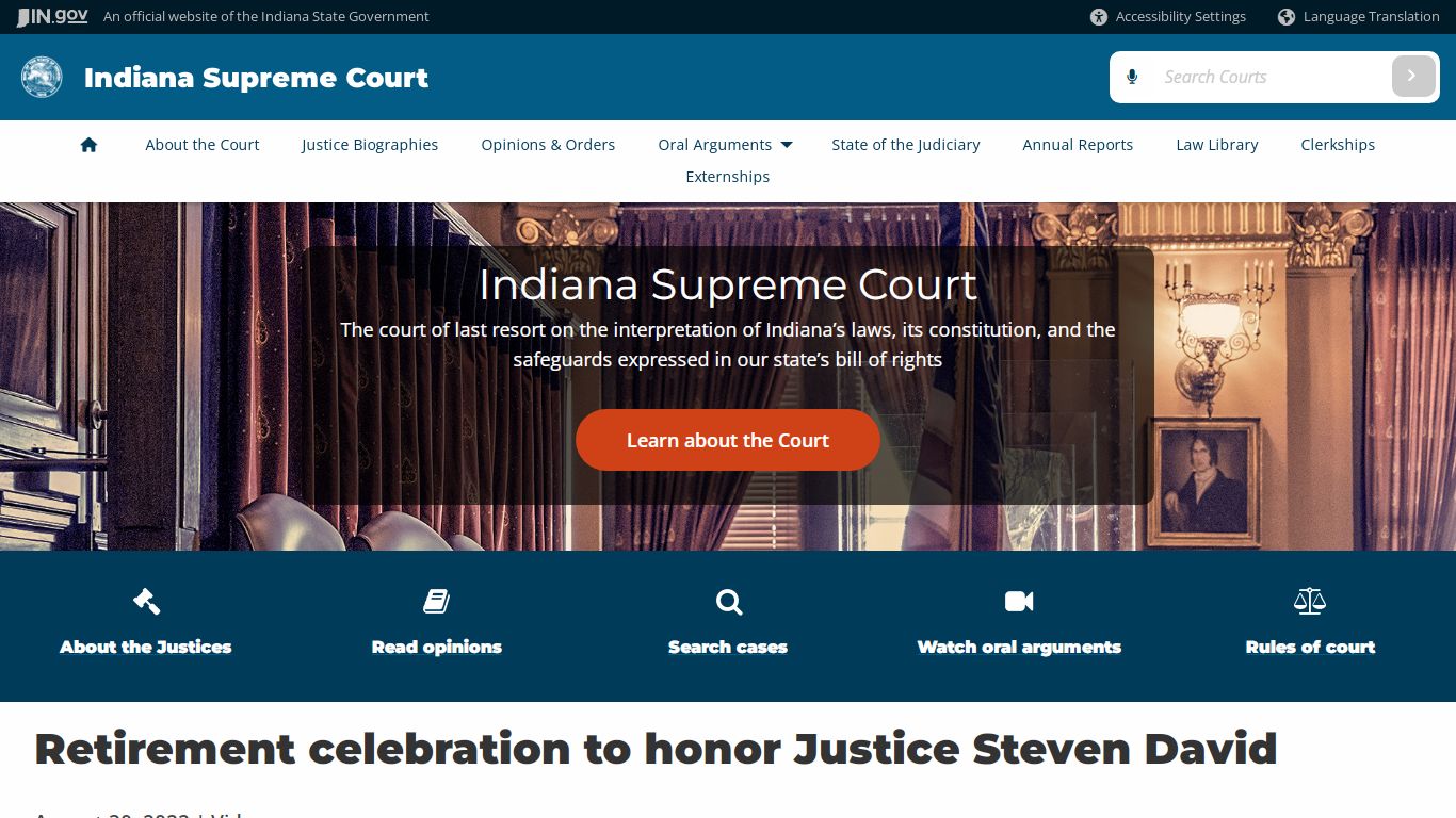 Indiana Judicial Branch: Indiana Supreme Court: Home